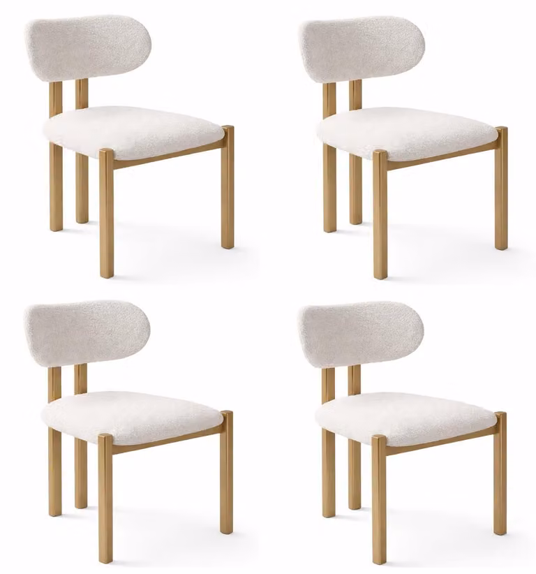 Elegante set di sedie bianche Sedia da cucina Sedia da sala da pranzo Sedie imbottite