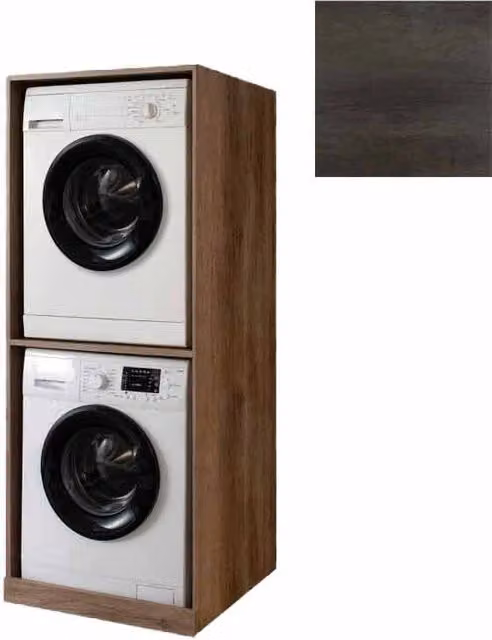 Mobile Lavanderia a Colonna per Lavatrice e Asciugatrice Senza Ante 70x70x174A cm in Nobilitato Unika Olmo Scuro