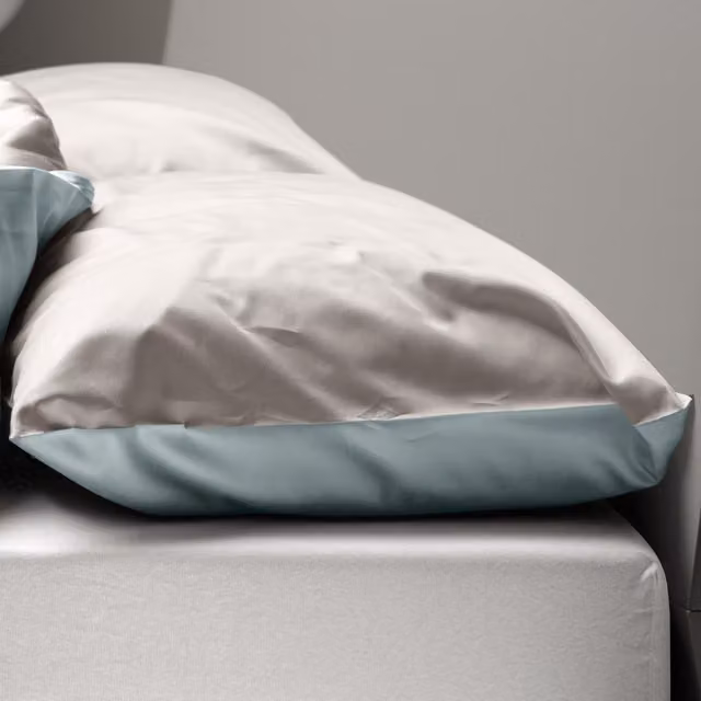Federa copricuscino doubleface DaunenStep Oasi Kiss in cotone mako satin grigio