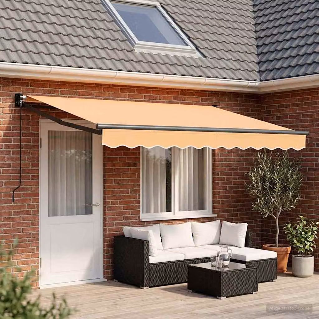 vidaXL Tenda retrattile Sabbia 5 x 3 m 100% Poliestere e Alluminio