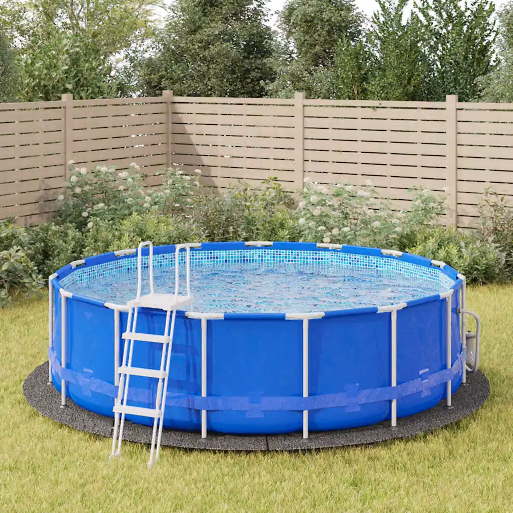 Telo per fondo piscina rotondo vidaXL in tessuto non tessuto, Ø 458 cm, spessore 4 mm, disponibile in blu o grigio