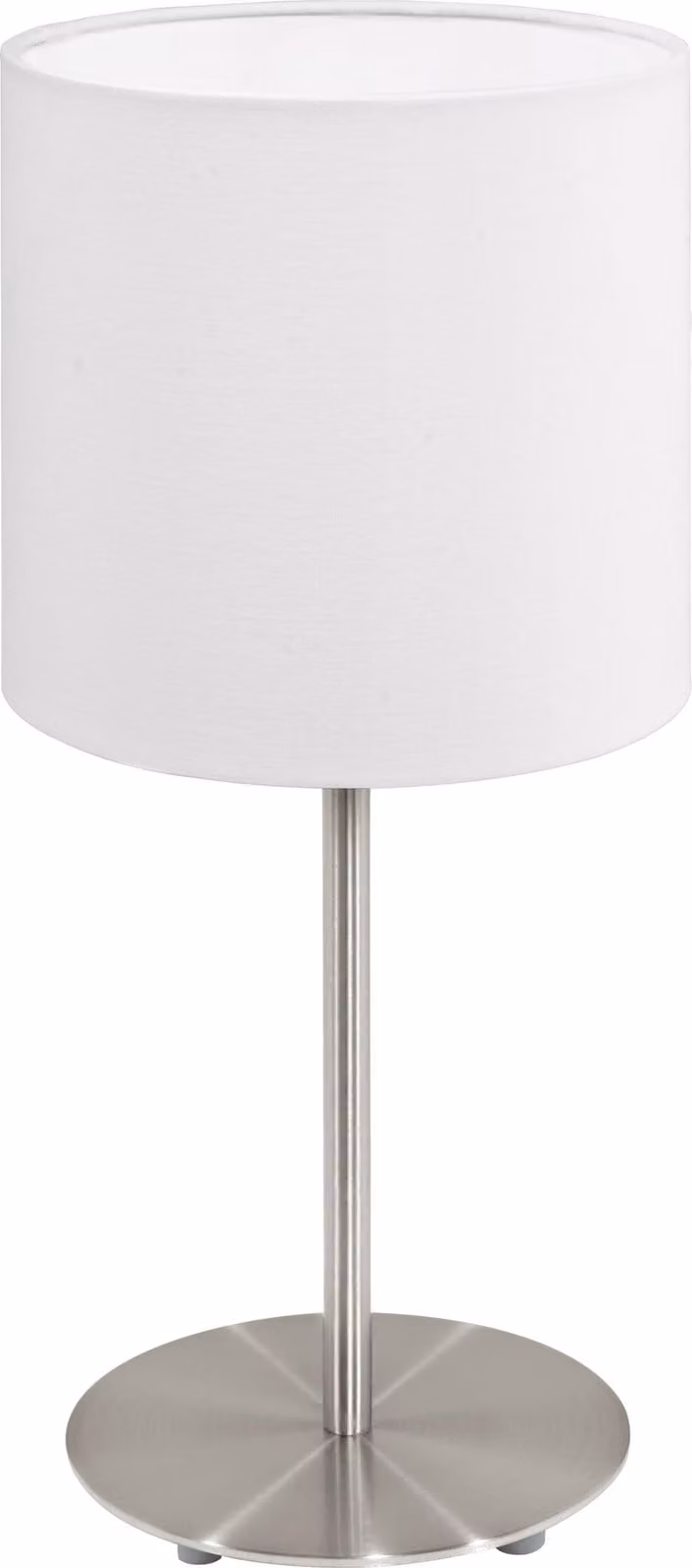 Lampada Da Tavolo Moderna Pasteri Acciaio Nichel Satinato 1 Luce E27 Ip20