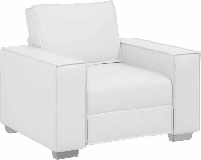 Poltrona | Sedia Relax Sofa Bianco 100 cm Pelle Sintetica