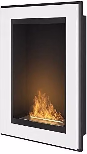 Caminetto a Bioetanolo Frame 550 SimpleFire da incasso Bianco con Vetro