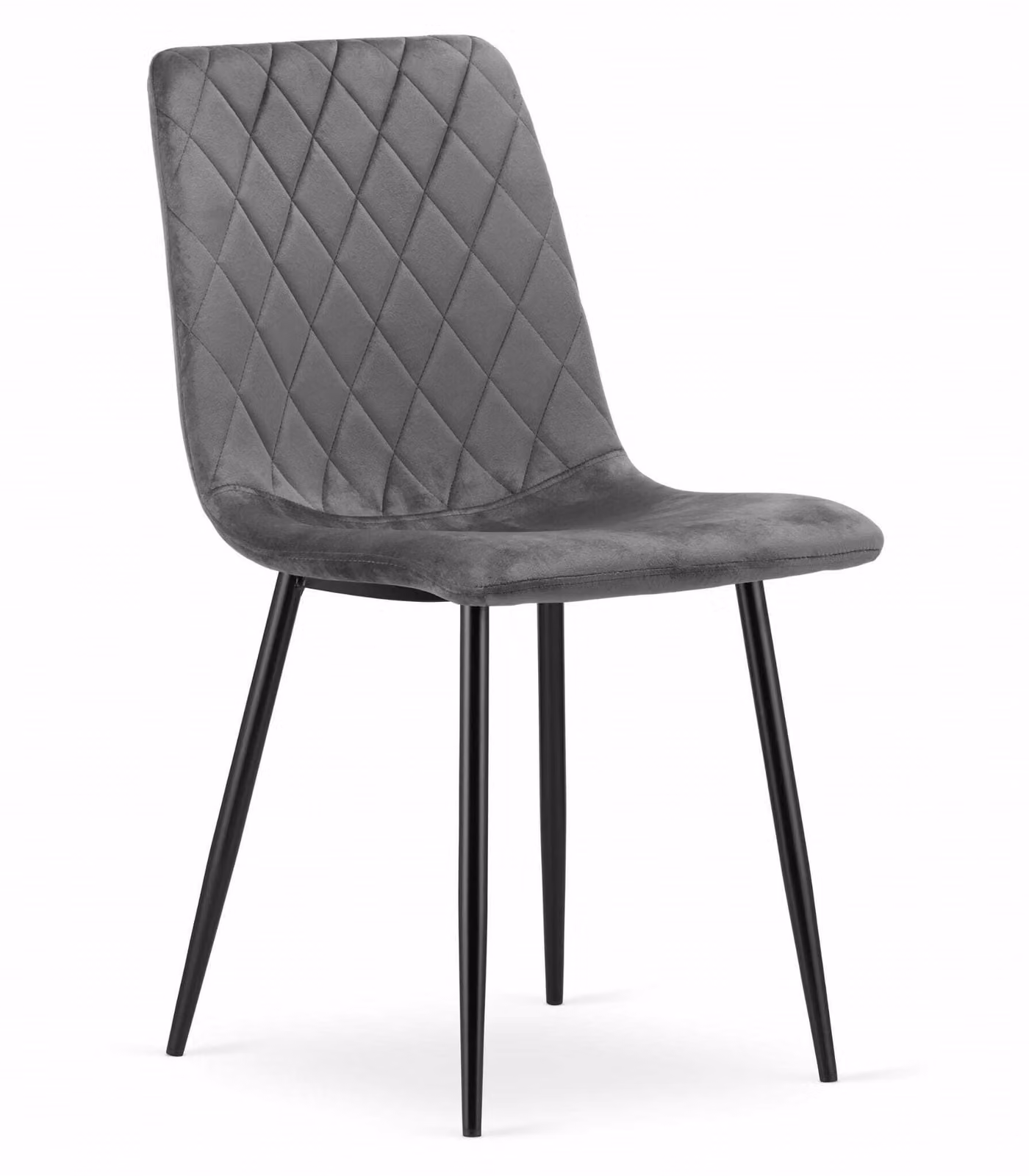 Sedia Valora TURIN in velluto grigio scuro x1 - Elegante sedia grigio scuro