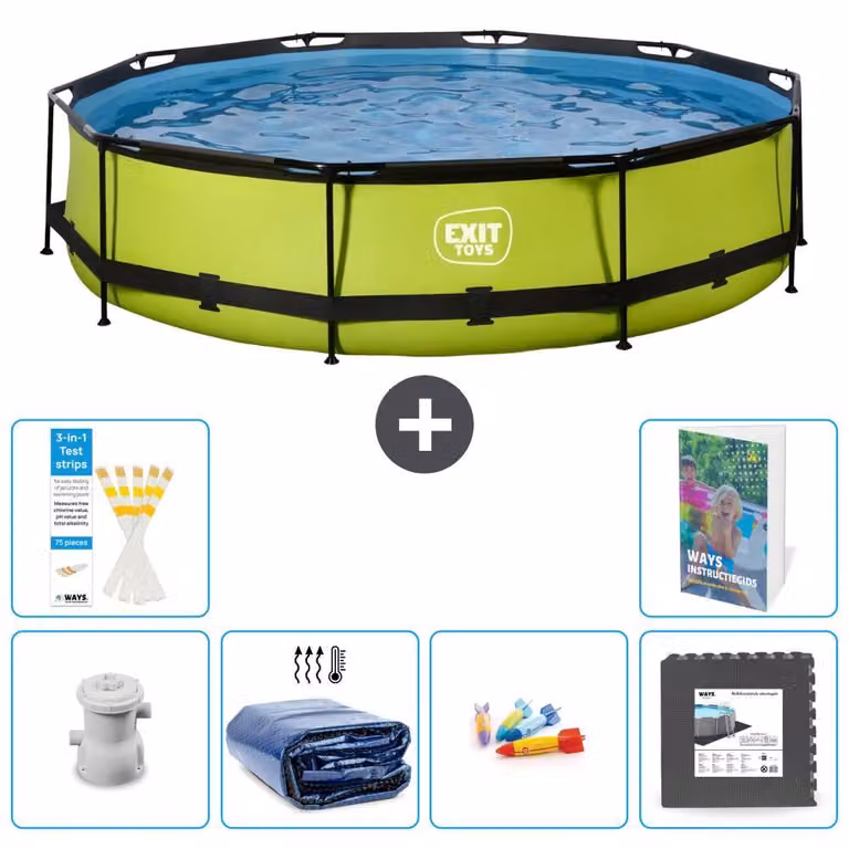 Piscina gonfiabile rettangolare - 360x76 cm - Set da 5 pezzi - Modello S177