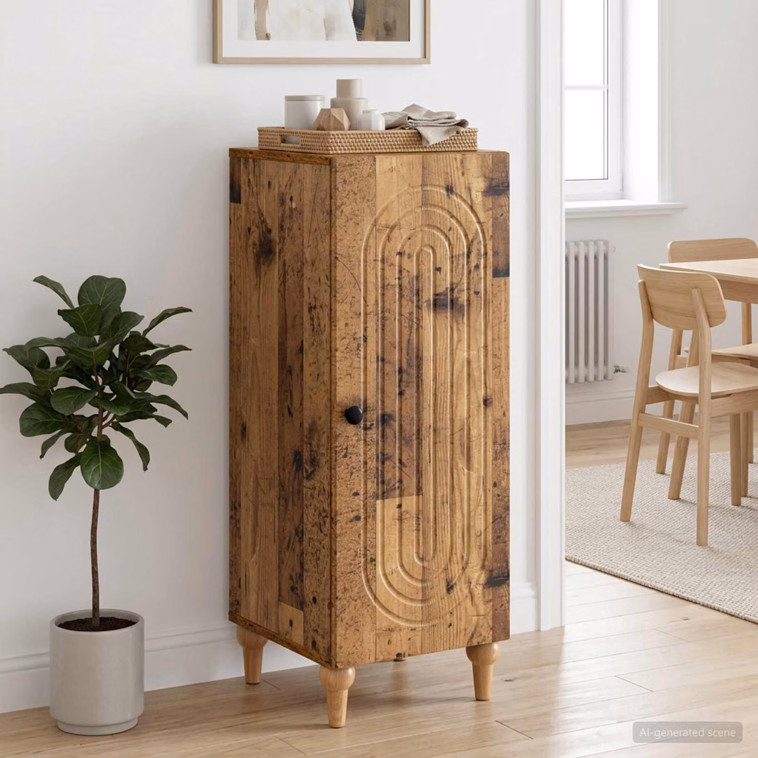Credenza vidaXL in legno ingegnerizzato color marrone, stile minimalista, L/P/H: 33 x 34,5 x 90 cm