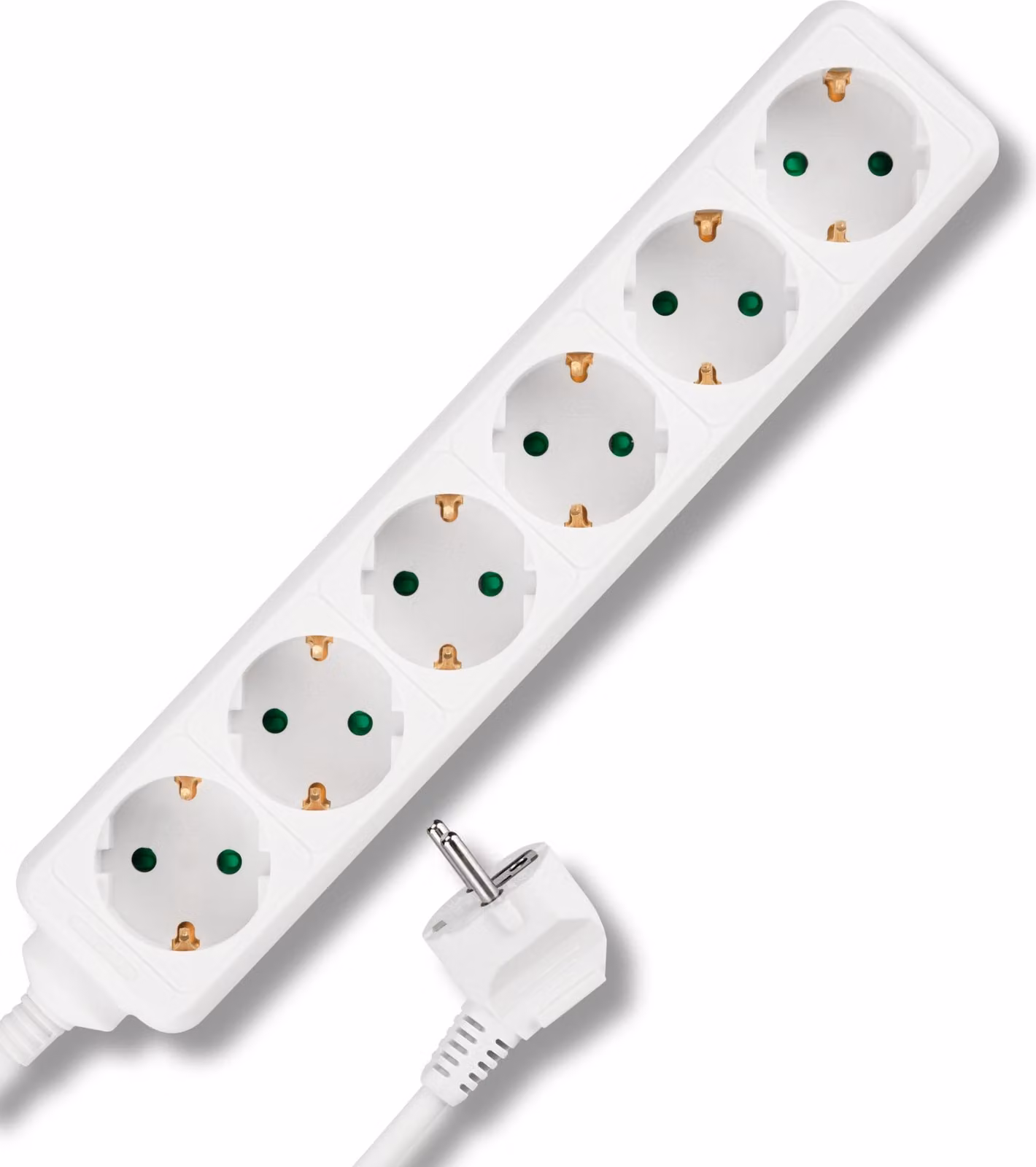 REV - Presa multipla a 6 lamelle, max. 3500W, 3 m, bianco