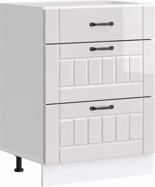 Pensile da cucina Lucca bianco lucido in legno MDF con ante a battente