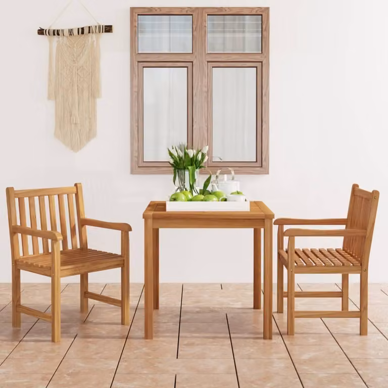 Maison Exclusive - Set da pranzo da giardino 3 pezzi 80 x 80 cm in legno massello di teak