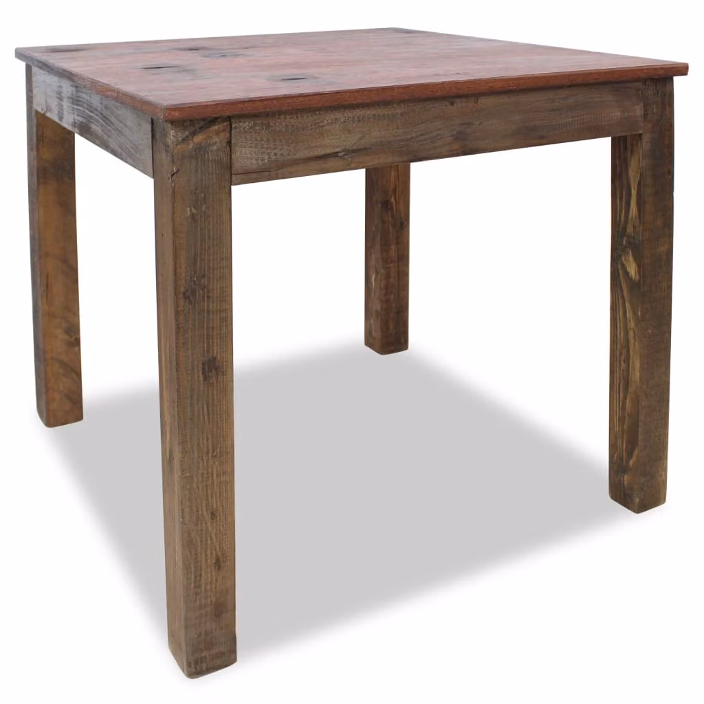 Tavolo da Pranzo in Legno Massello di Recupero Misto 82x80x76cm