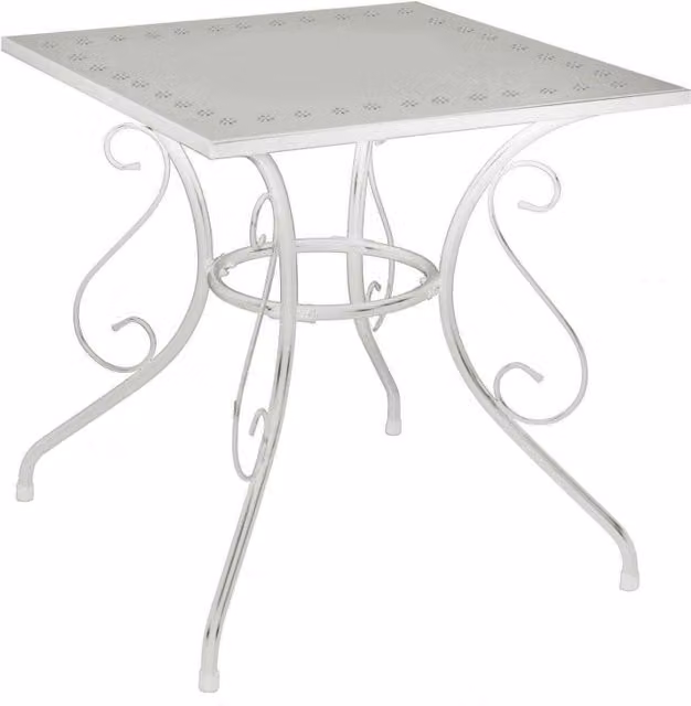Tavolo quadrato in metallo Vacchetti bianco, L 70 x P 70 x H 72 cm
