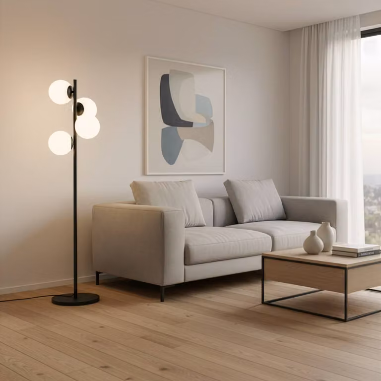 Lampada da terra Faze Opviq, Nero, Soggiorno / Sala da pranzo, Metallo, Lampada da terra
