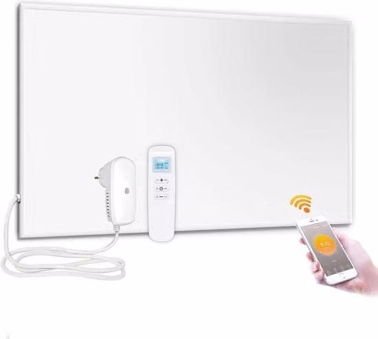 850W Infrarood Verwarming con Termostato Wi-Fi e Protezione da Surriscaldamento, Pannello di Riscaldamento da Appoggio 1220x770mm