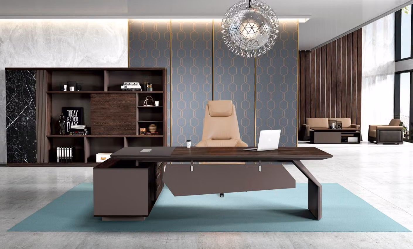 Groß Bürotisch Arbeitstisch Schreibtisch Büromöbel Büro Tisch Braun