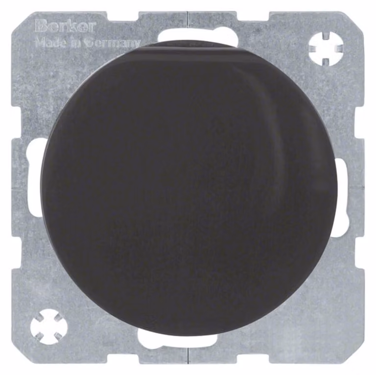 Berker 47512045 Presa SCHUKO con coperchio incernierato nero, lucido Berker R.1/R.3