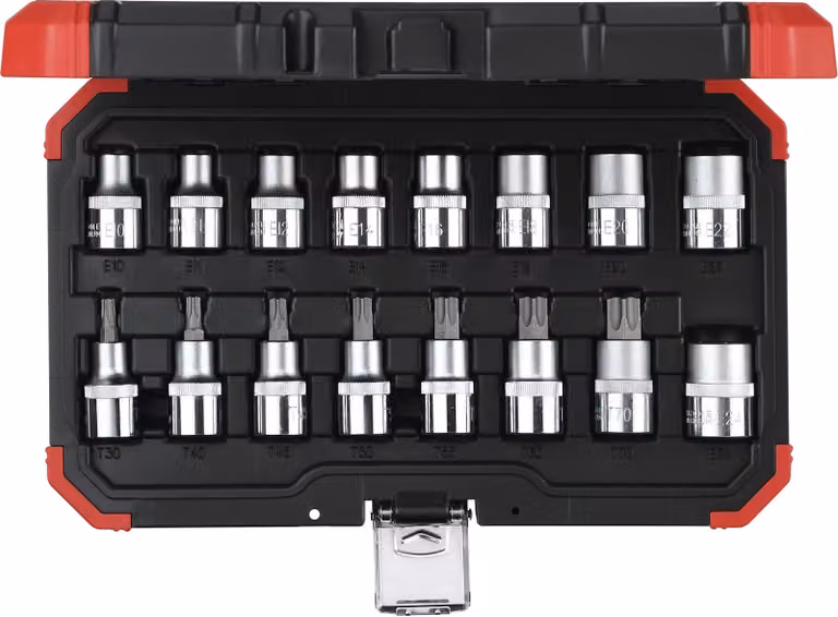 GEDORE red R68003016 Set di chiavi a bussola 1/2" TX E10-24T30-70 16 pezzi, 3300009