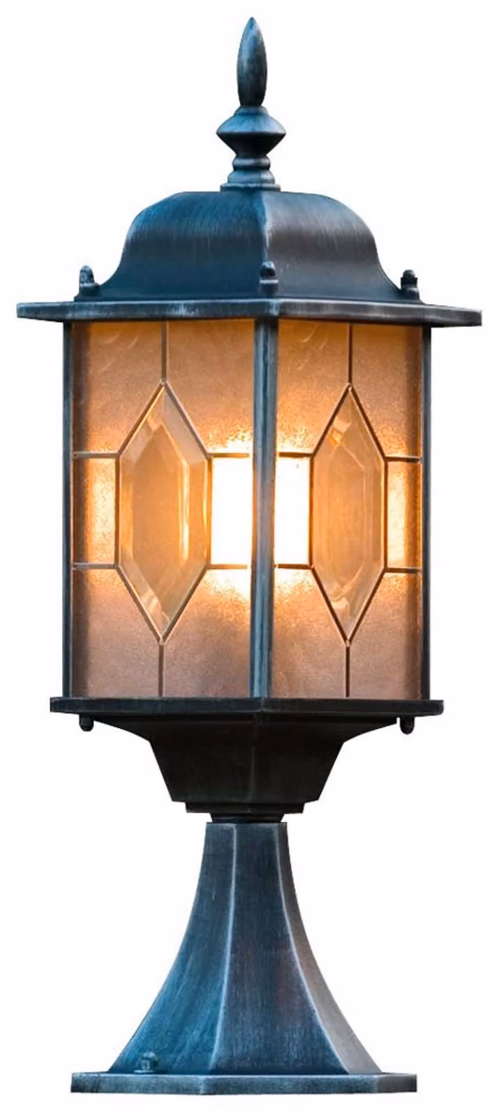 Lampada da piedistallo Konstsmide Milano Lampada da piedistallo, alluminio laccato, nero/argento, vetro acile effetto cristallo al piombo