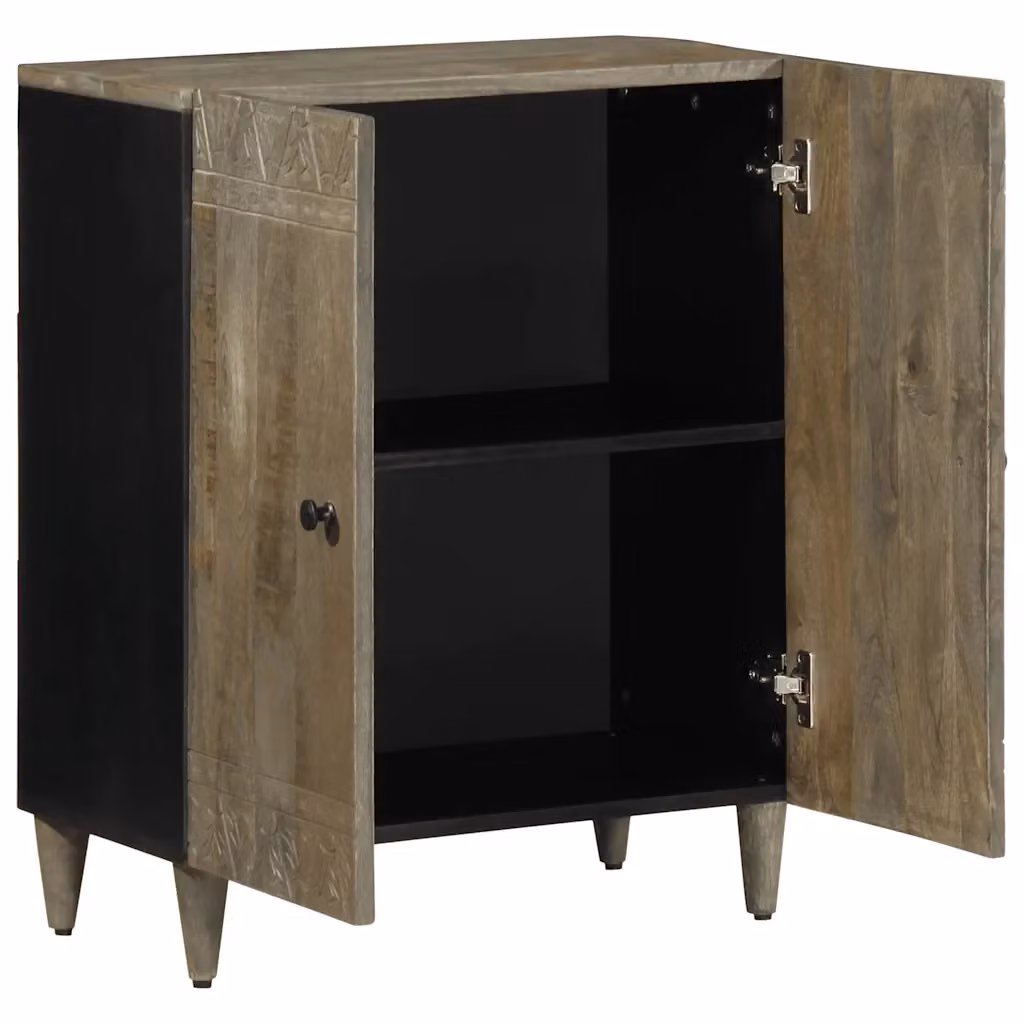 Credenza vidaXL in Legno di Mango e MDF Grigio Opaco L/P/H: 60 x 33,5 x 75 cm – 2