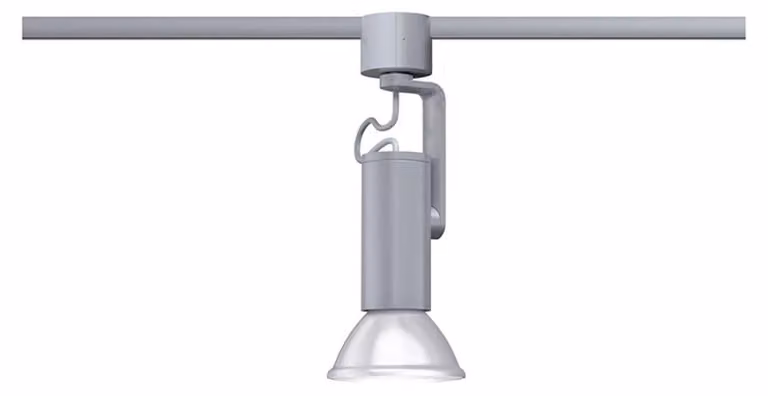Paulmann 969.80 URail E27, proiettore Apol II, cromo opaco | Lampada a binario da 230V, regolabile, senza lampadina
