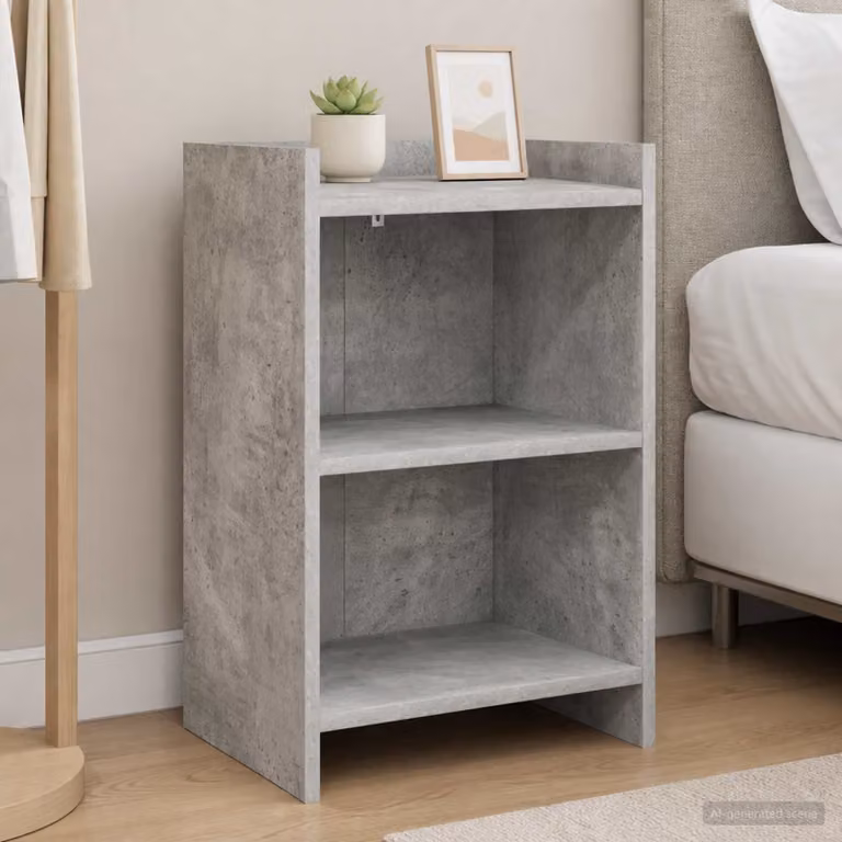 Set di 2 comodini vidaXL in stile moderno colore grigio, L 40 cm x P 30 cm x H 60 cm