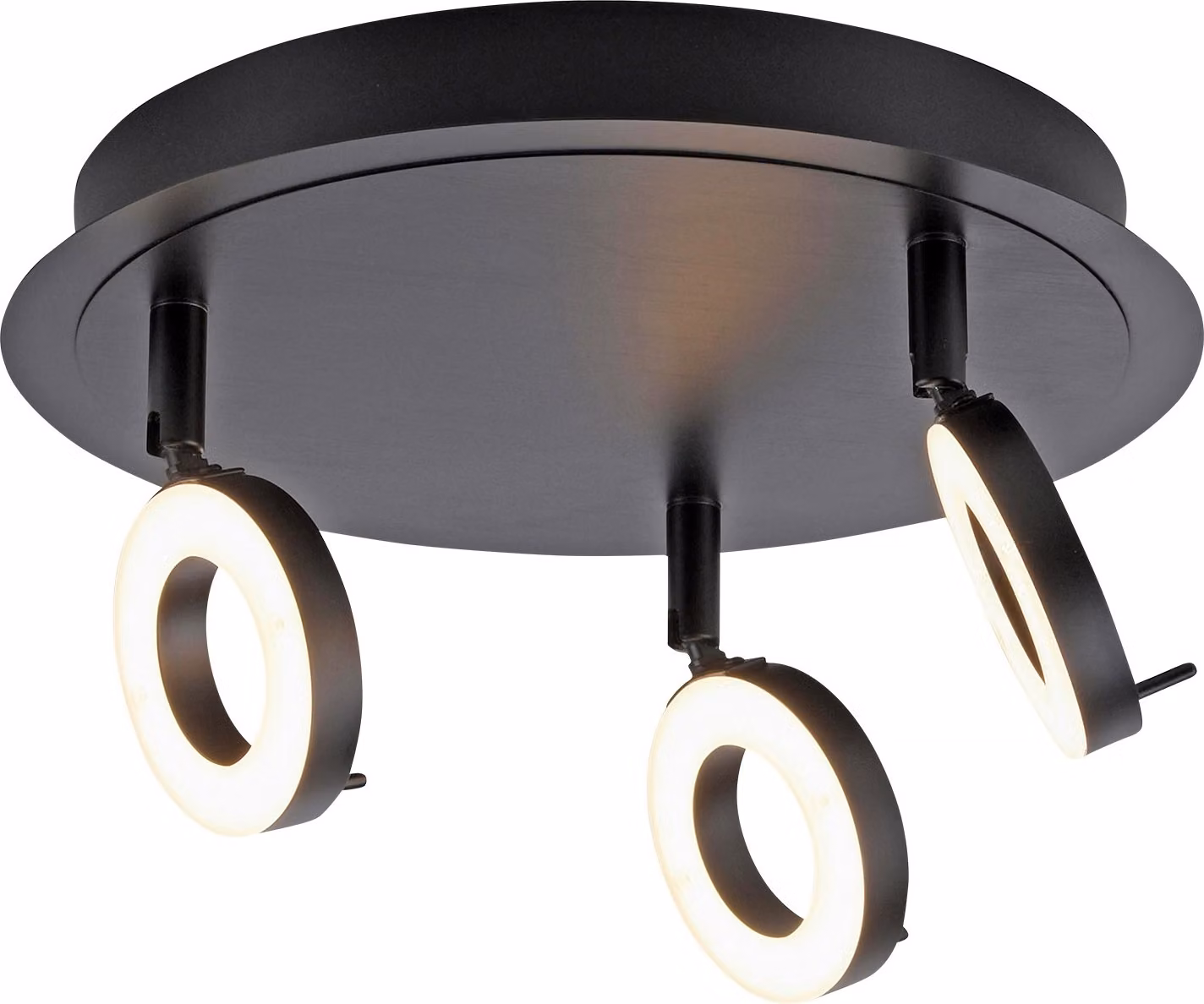 Faretto LED - Antracite - Bianco - Acrilico - Acciaio - 3 luci - Ø 33 cm