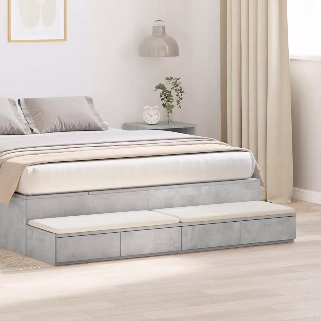 Cassetti per letto vidaXL Grigio cemento L 135 cm x P 36,5 cm x H 16,5 cm