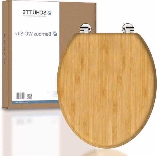 Coperchio per WC in bambù - legno sostenibile - adatto a tutti i WC standard - portata fino a 150 kg