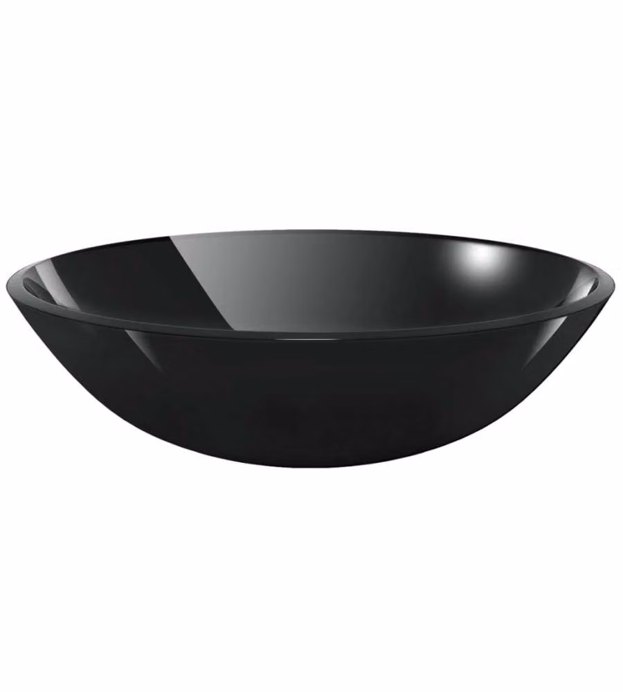 Lavandino in vetro temperato vidaXL colore nero, Larghezza: 42 cm, Profondità: 42 cm – 2