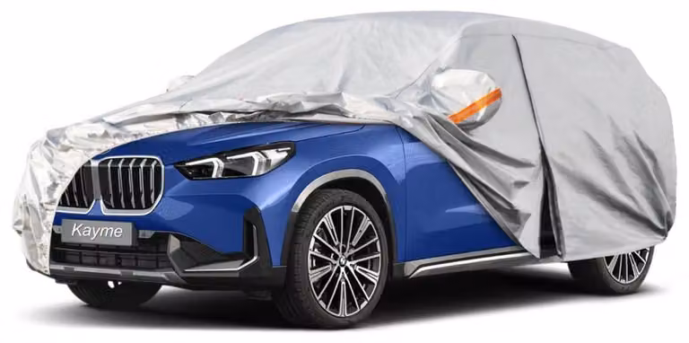 Copertura per auto, 6 strati, impermeabile e traspirante, adatta a SUV fino a 460 cm, colore argento