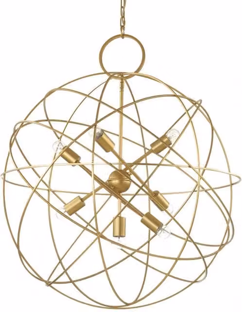 Lampada A Sospensione Konse Sp7 Ideal-Lux Oro/Ottone in Metallo con Design Minimalista e Altezza Regolabile