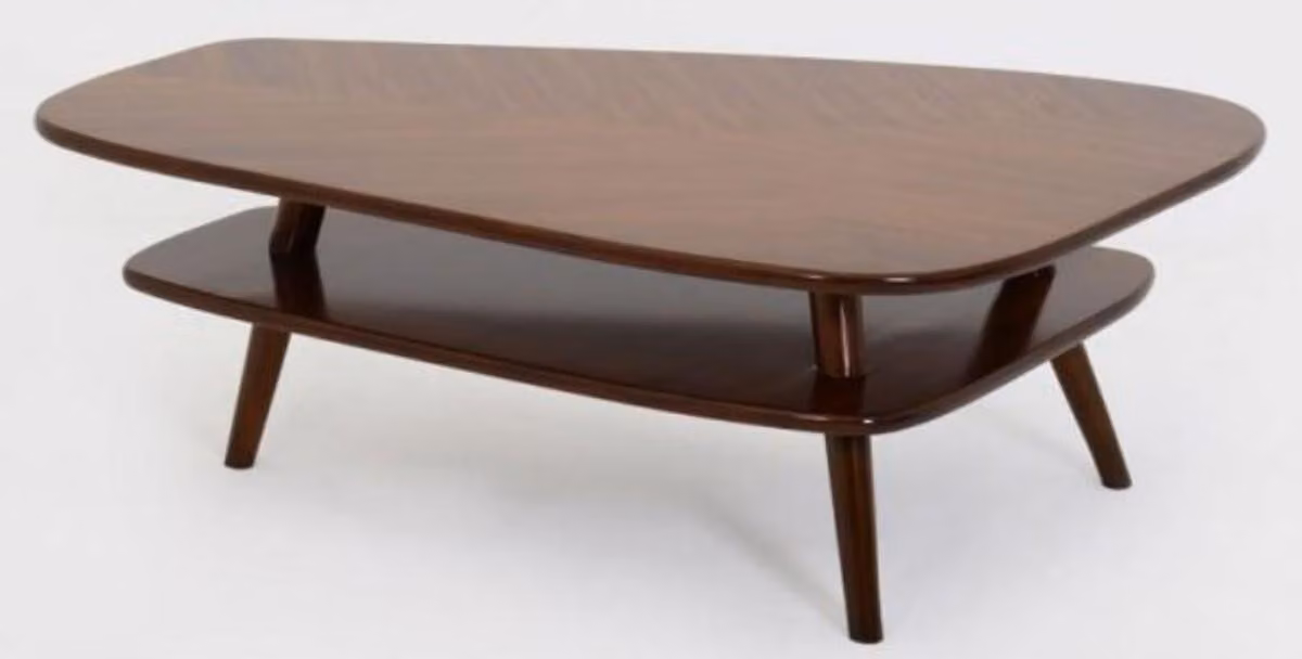 Tavolino Casa Padrino marrone scuro 105 x 84 x H. 39 cm - Tavolo da salotto in legno massello - Mobili da salotto