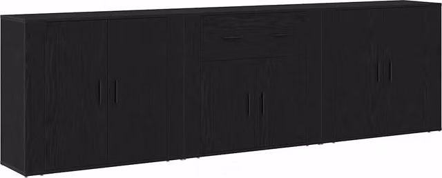 Credenza | Madia | Buffet da pranzo | Armadio da pranzo Rovere Nero 240 x 33 x 70 cm Legno multistrato