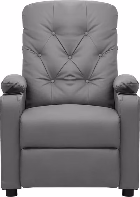 Poltrona Reclinabile Relax vidaXL in Similpelle Grigia con Braccioli e Regolazione Manuale – 1