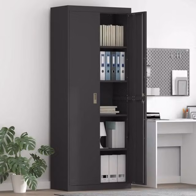 Armadio Nero 80 x 40 x 200 cm Acciaio 3406190