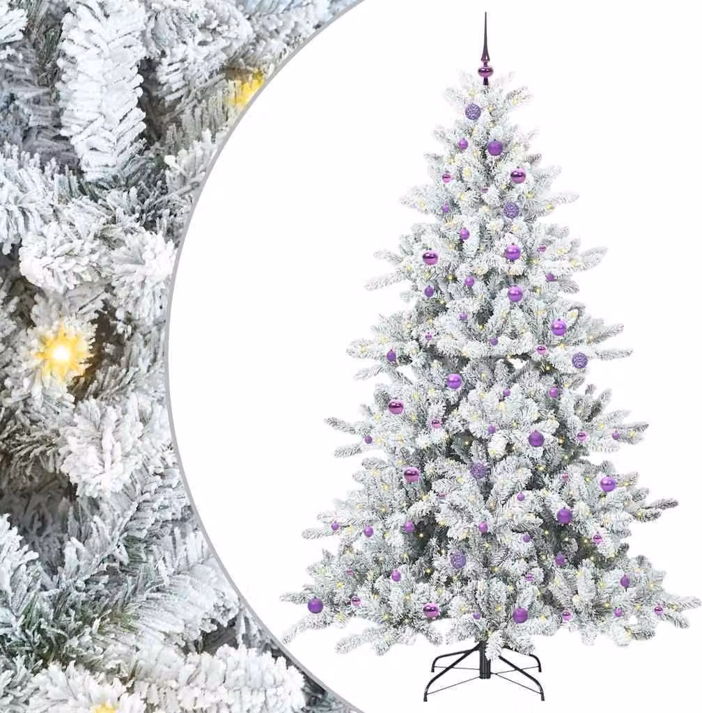Albero di Natale Artificiale con Rami Pieghevoli Bianco 240 cm