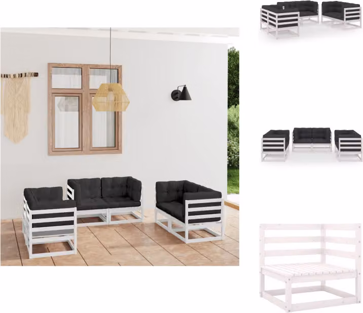 vidaXL Set di 6 pezzi da giardino con cuscini in pino massiccio - Set di mobili da giardino