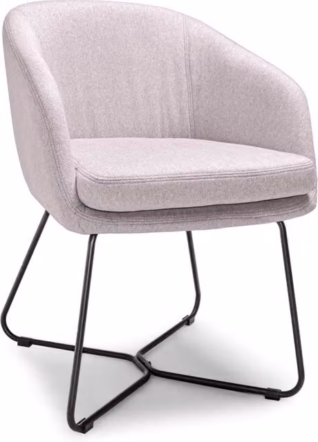 Sedia con braccioli Frankystar in tessuto e metallo stile moderno, grigio e nero