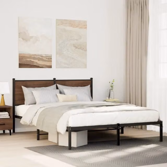 Struttura Letto Design Mania in Metallo e Rovere Fumo L/P/H: 140 x 190 x 91.5 cm – 1