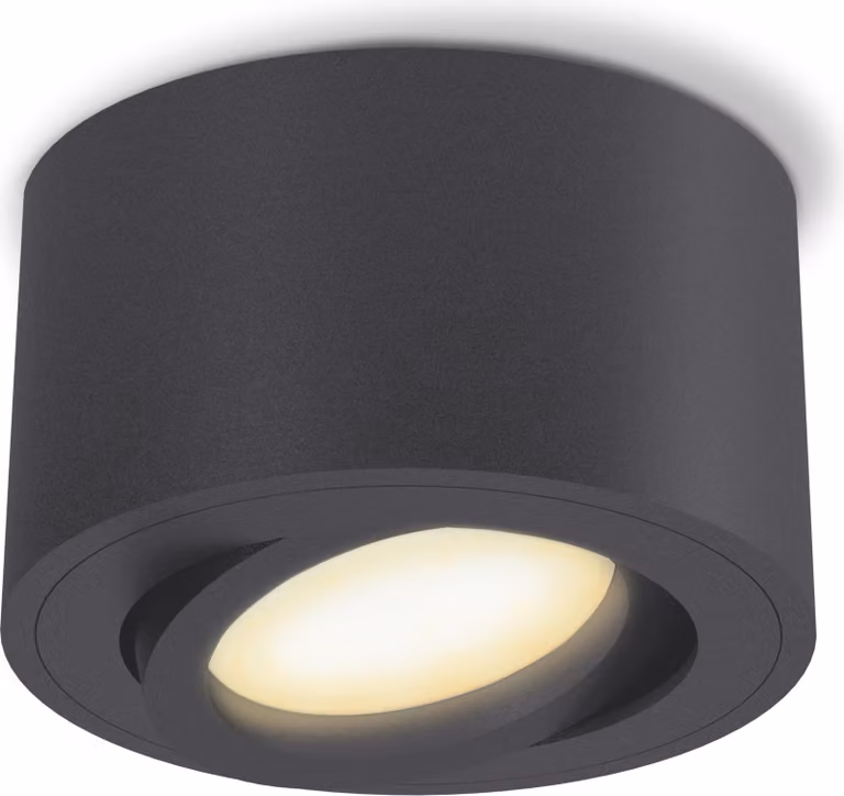 SSC-LUXon CELI-1N Faretto da soffitto LED 230V da superficie con fourSTEP Dimmerabile senza dimmer - Faretto con angolo di emissione stretto 4W bianco caldo 230V