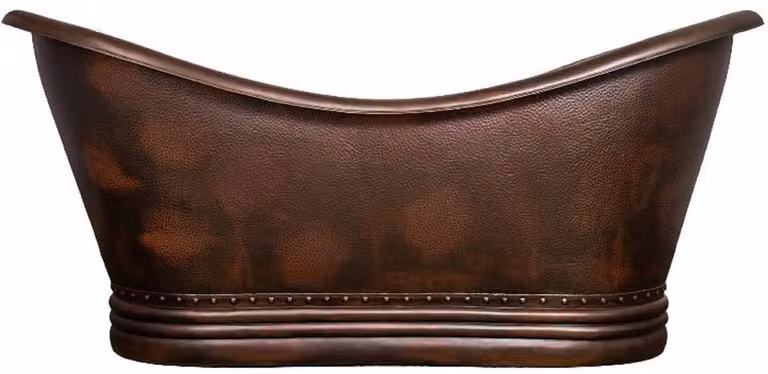 Casa Padrino Luxury Art Nouveau Copper Bathtub Bronze 170 x 72 x H. 71 cm - Freestanding Retro Bathtub - Rustic Copper Bathroom Furniture