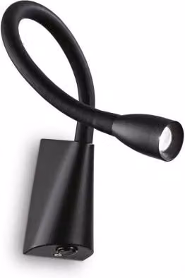 Lampada da parete regolabile Goose Ideal-Lux nera in metallo con LED inclusa