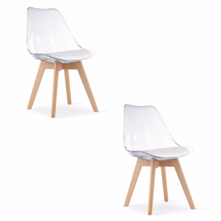 Sedia MARK - trasparente / gambe naturali x 2