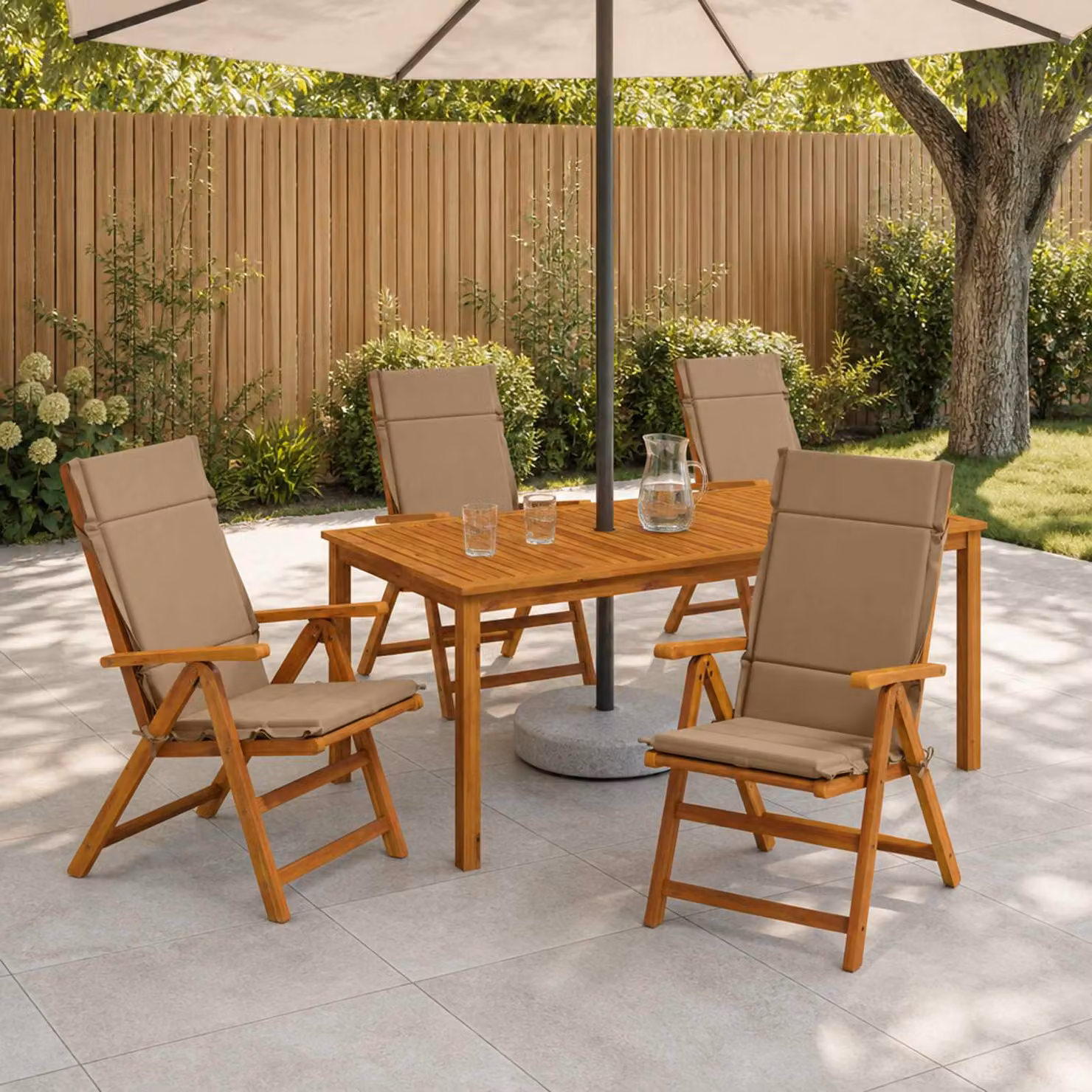 Set di 6 cuscini per sedia alta vidaXL GEMERT in poliestere con fodera rimovibile, disponibili in beige o grigio