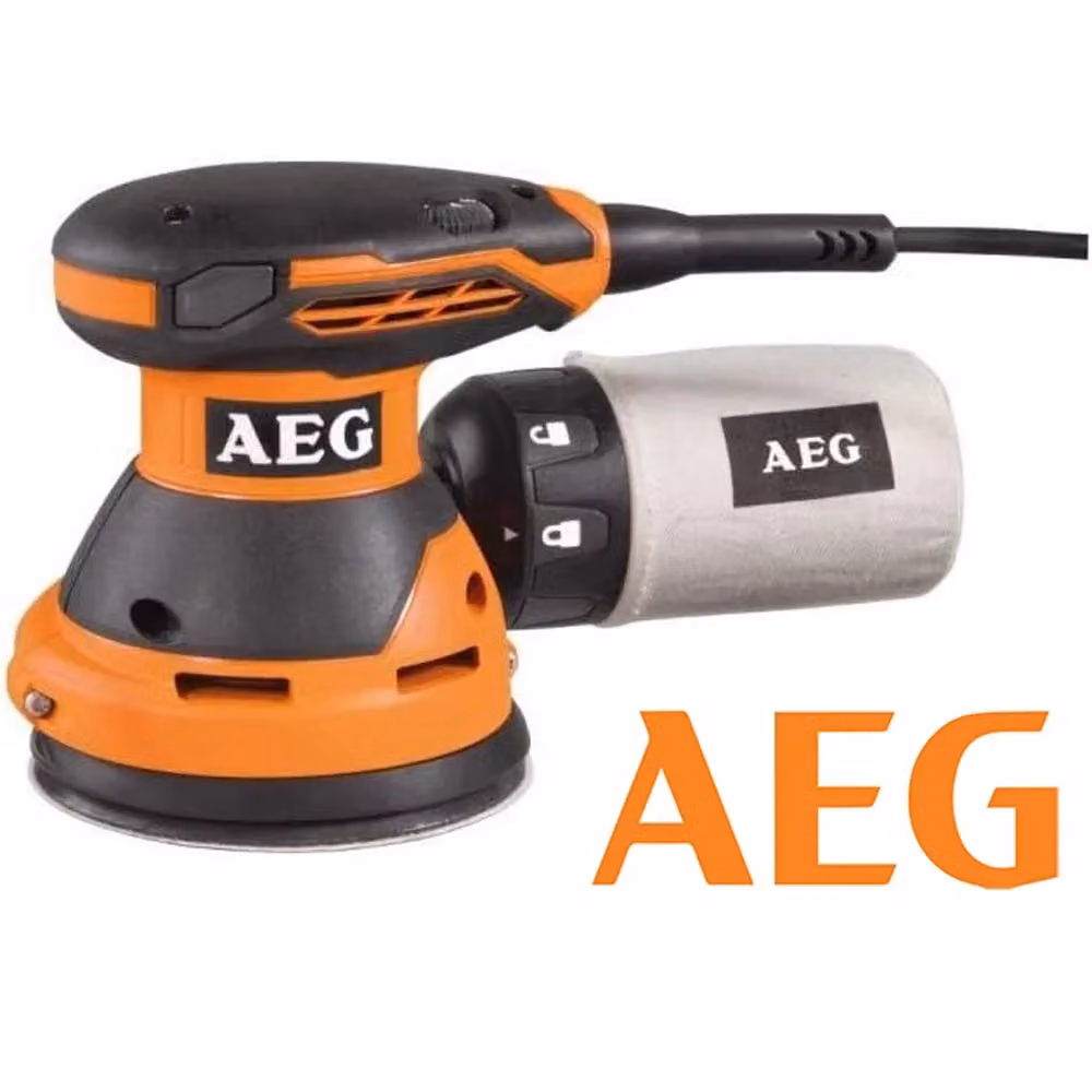 Levigatrice roto-orbitale AEG 300W con Ø 125 mm e 25 fogli abrasivi, colore arancione – 2