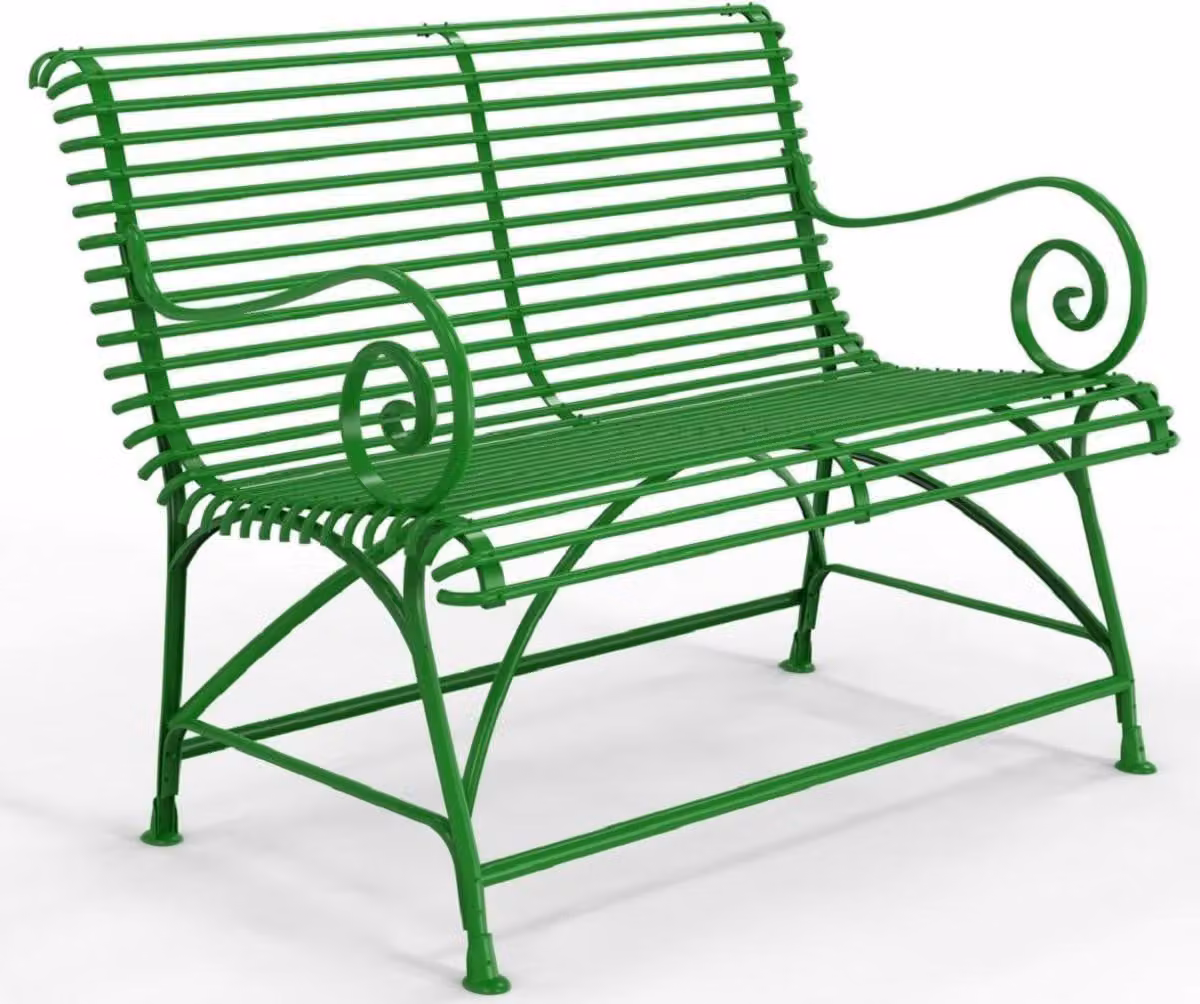 Casa Padrino Panca da giardino liberty 120 x 60 cm - Vari colori - Panca da giardino e patio in ferro battuto con schienale e braccioli - Mobili da giardino e patio liberty