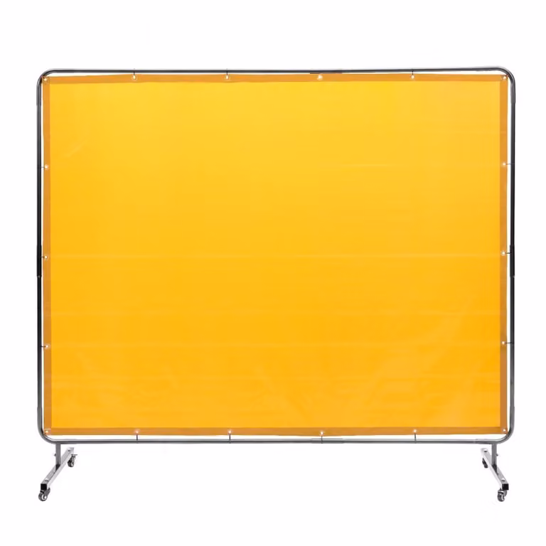 Tenda di protezione per saldatura 1,8 m x 2,4 m - Vinile ignifugo - 4 ruote girevoli - Protezione UV a 6 livelli - Coperta per saldatura - Giallo