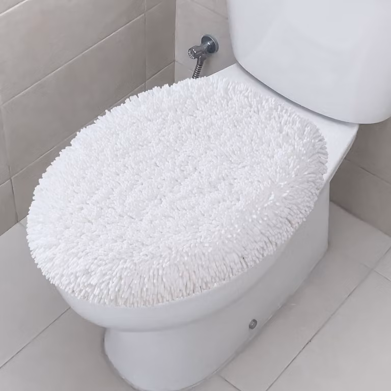 Copertura per coperchio del water in ciniglia, ultra-sottile, 47 x 50 cm, per il bagno