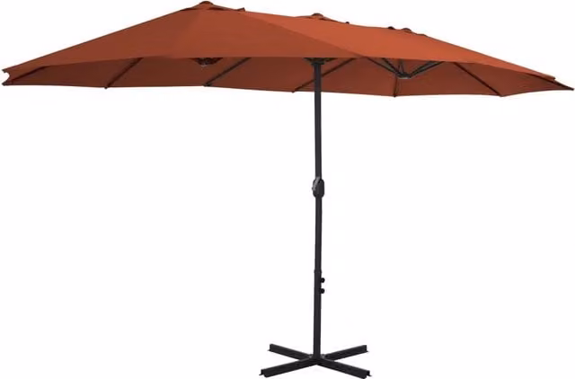 Ombrellone da esterni Videx con palo in alluminio e copertura in poliestere arancione L: 460 cm, P: 270 cm