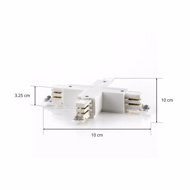 GLOBAL Giunto a X Binario trifase Noa, bianco Noa, Bianco / Opale, Alluminio